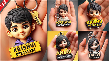 How to create 3D Ai Key Chain for boys & girls Images | Bing image creator tutorial FREE | Bing Ai