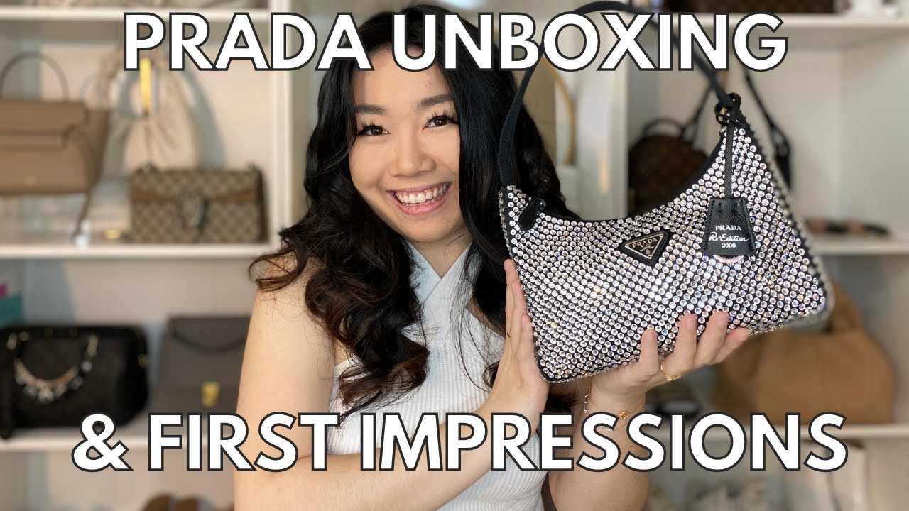 PRADA CRYSTAL RE-EDITION UNBOXING + FIRST IMPRESSIONS (not all glitz and glam...) | SIMPLY CELESTA