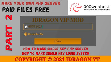 How To Make Single Key Php Server Using 000webhost | Make Your Own Php Server