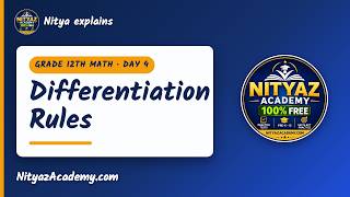 Grade 12 Math - Differentiation Rules | Grade 12 Math with Nitya | Nityaz Academy