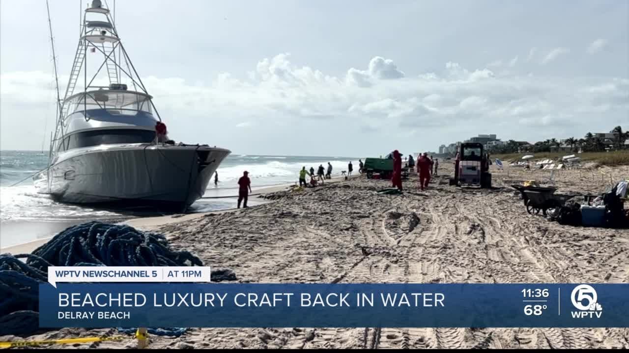 92-foot luxury boat beached in Delray Beach since Friday removed