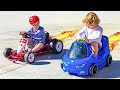 Kids Race Cars and Learn How to Share | Radio Flyer Go Kart vs Power Wheels!