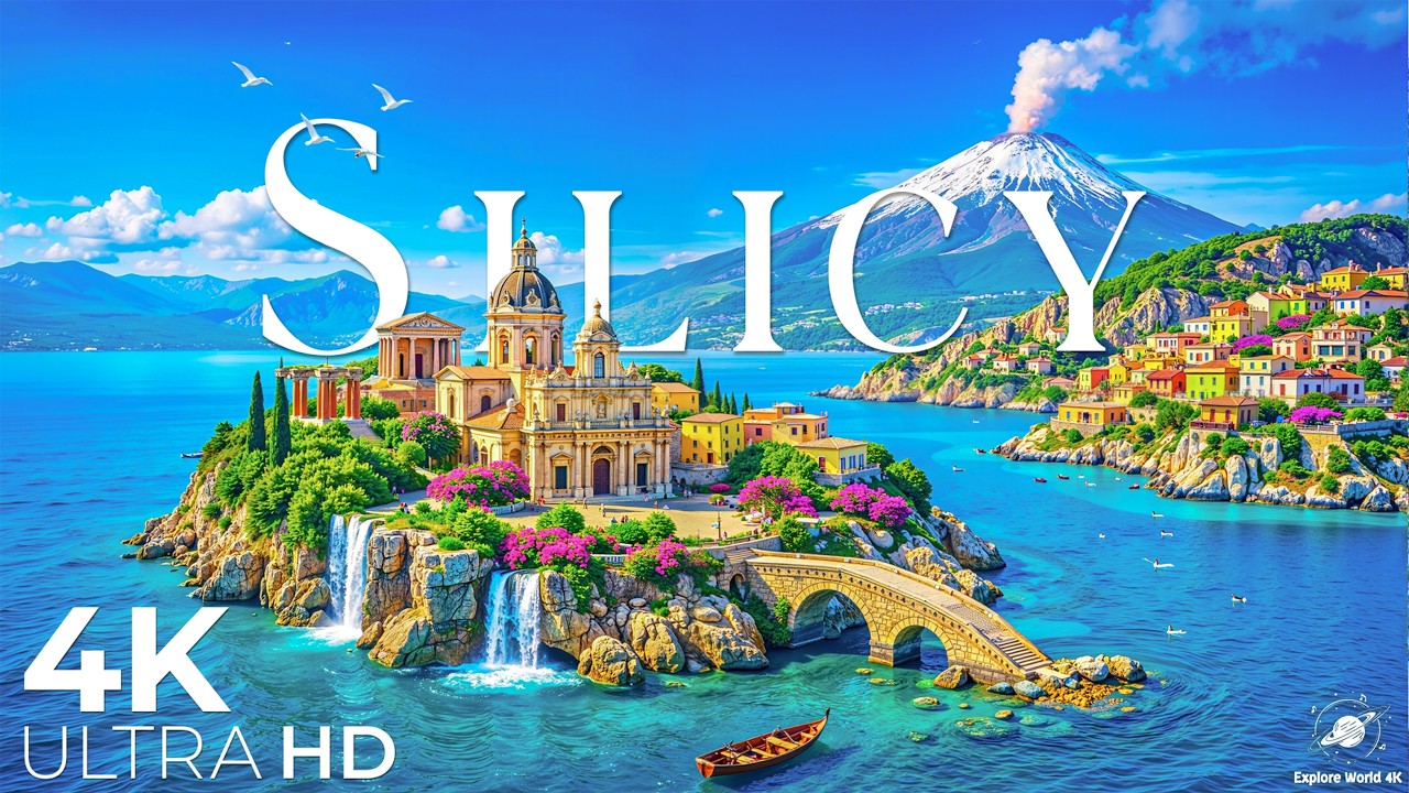 Сицилия, Италия, 4K — Виды с воздуха на самый красивый остров Средиземноморья.