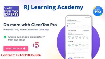 ClearTax Pro App | ClearTax Software for  Every Tax Professional | Tally Online Class