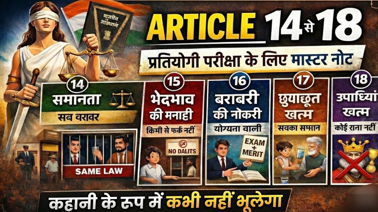 Article 14-18: समानता का अधिकार (Right to Equality) | Master Notes for 