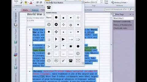 OneNote 2010: Formatting text