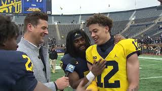 Michigan's spring game starts with national championship rings ceremony, Jim Harbaugh getting tattoo