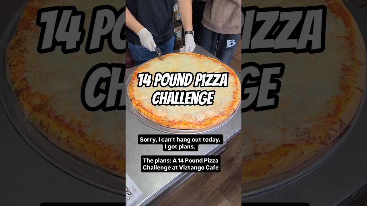 14 Pound Pizza Challenge in Los Angeles at Viztango Cafe 