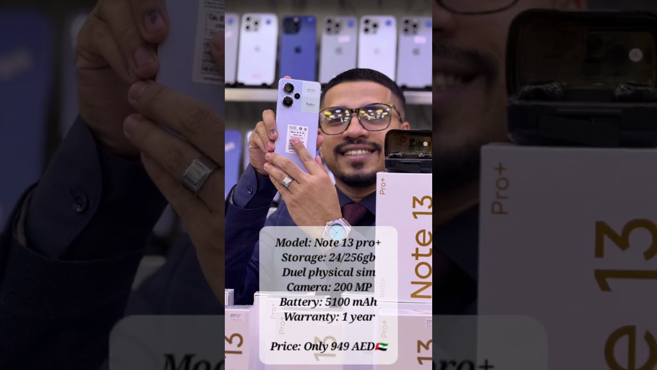 Note 13 pro+Storage: 24/256gbDuel physical simCamera: 200 MPOnly 949 AED🇦🇪