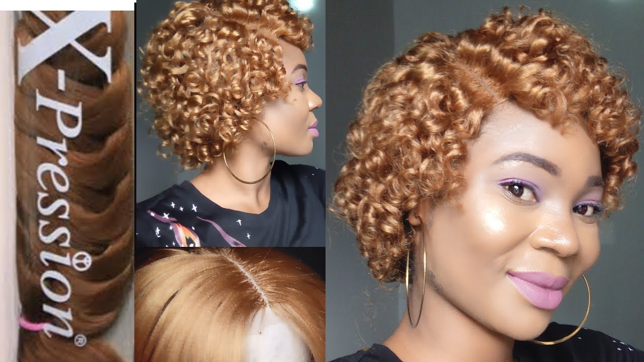 HOW TO MAKE SHORT CURLY CROCHET WIG USING X-PRESSION BRAID EXTENSION