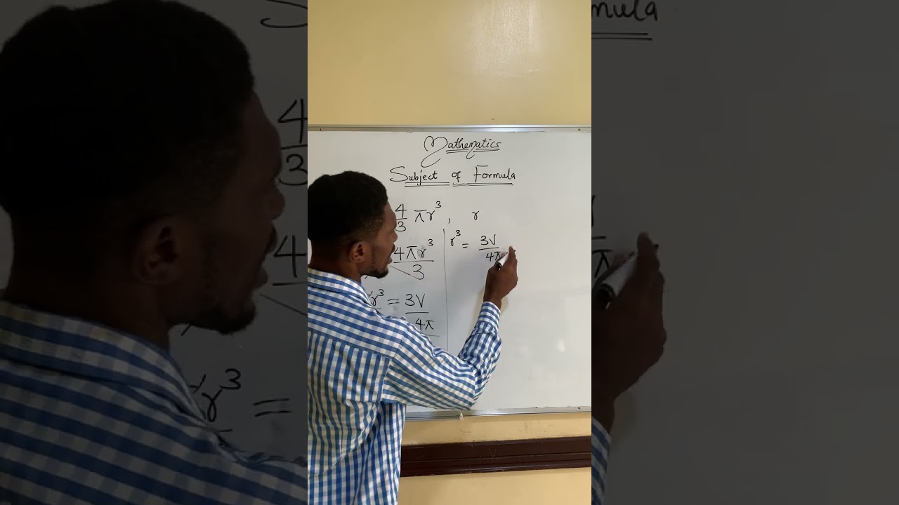 Subject of formula in Math