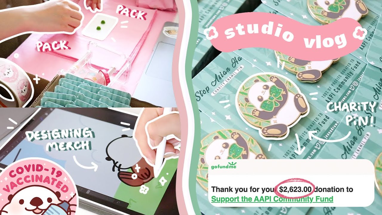 Studio Vlog 04: AAPI Charity Pin, Designing Merch, Packing Orders ...