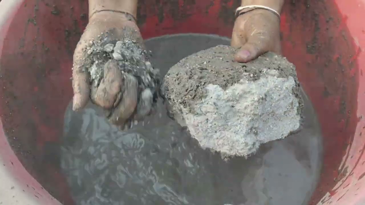 Asmr - Grainy sand cement water 💦 crumbling
