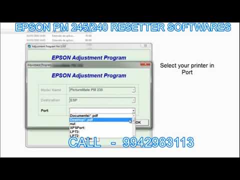 video Epson PM 245 PM 235 Resetter Softwares in Madurai