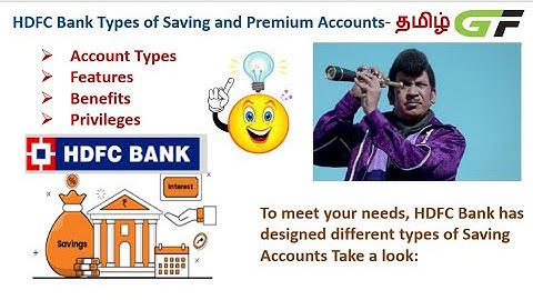 Types of HDFC Savings and Premium Accounts:Tamil🏦Classic, Preferred, and Imperia Banking service.