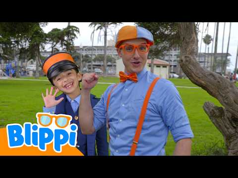 Train Challenge with Blippi 🚆 Learn Trains & Vehicles for Toddlers