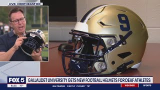 Gallaudet University gets new football helmets for deaf athletes