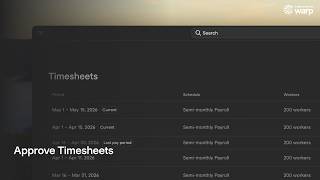 How to Approve Timesheets and Track Employee Hours in Warp (Manager Guide)
