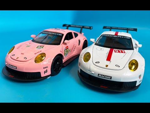 Іграшкова машинка металева Porsche 911 «АвтоЕксперт» Порше гоночна ,біла, звук світло 15*4*6 см (70625), видео 1