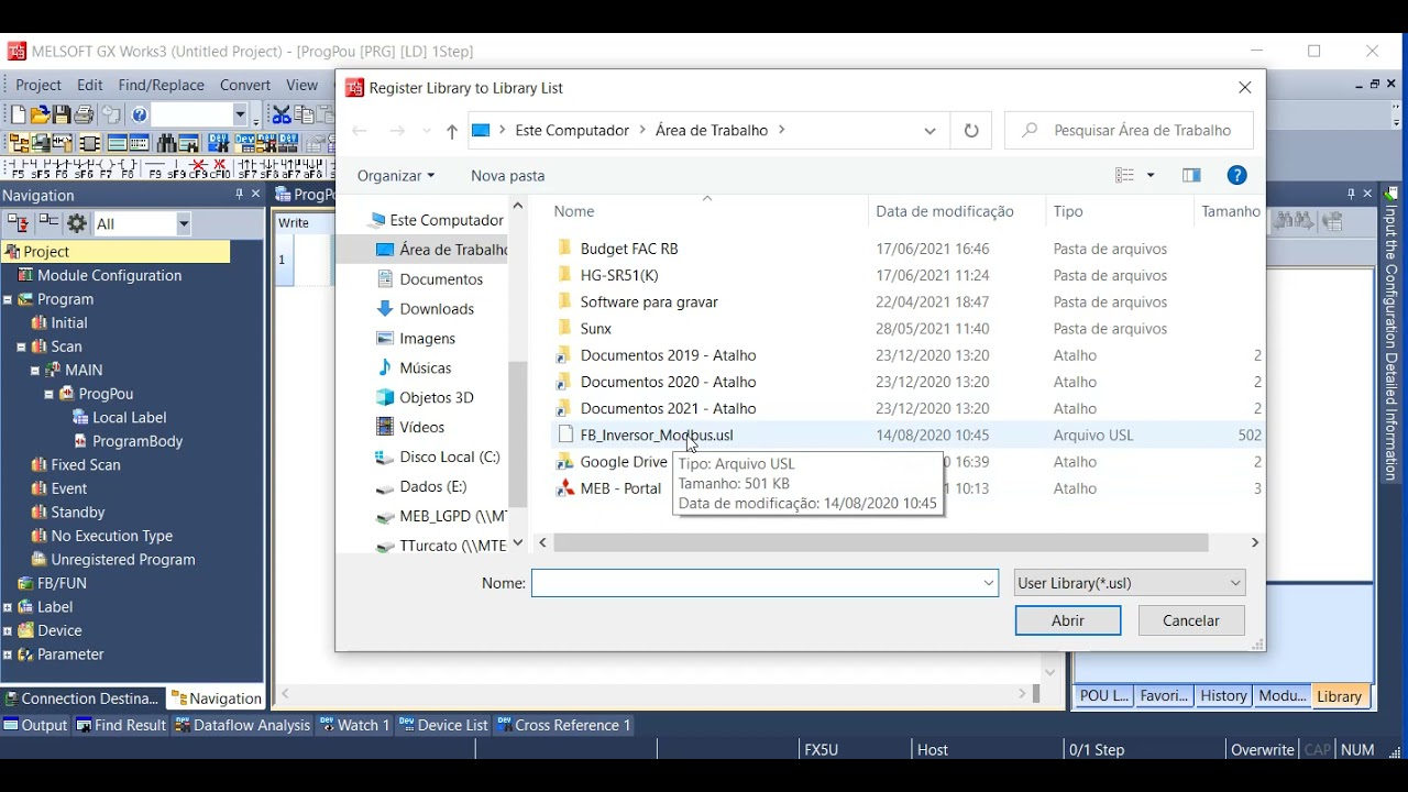 フクページ Como importar biblioteca de function blocks (FB) no GX Works3