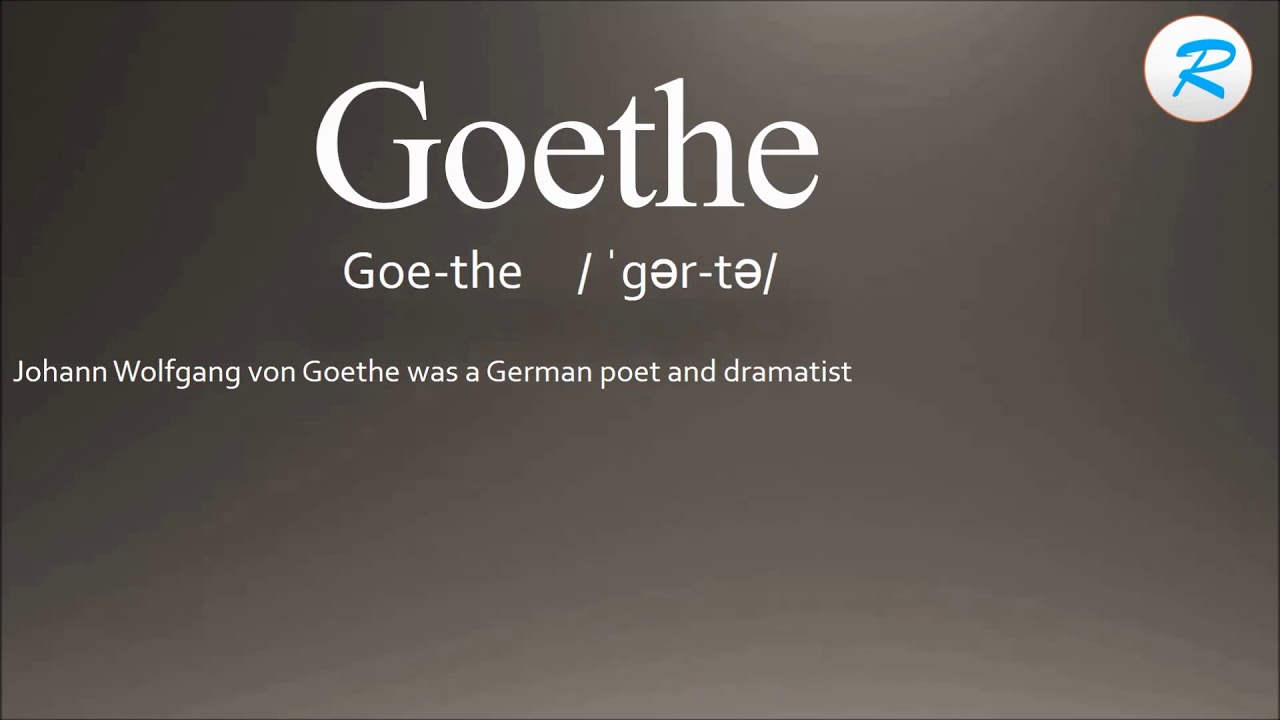 How to pronounce Goethe - YouTube