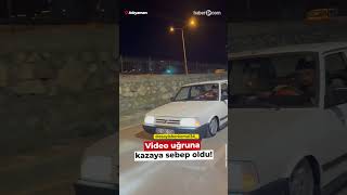 Video Uğruna Ters Şeride Girdi, Kazaya Sebep Oldu