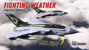 Real Tornado pilot fights bad weather & low fuel in Microsoft Flight Simulator