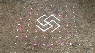 Easy Vinayagar Kolam || Laddu Rangoli || Swastik Rangoli || Easy Muggulu || Adventure Kolam