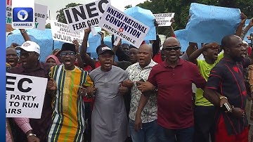 By-Elections: Abure-Led LP Group Protests At INEC HQ Over Omission Of Candidates