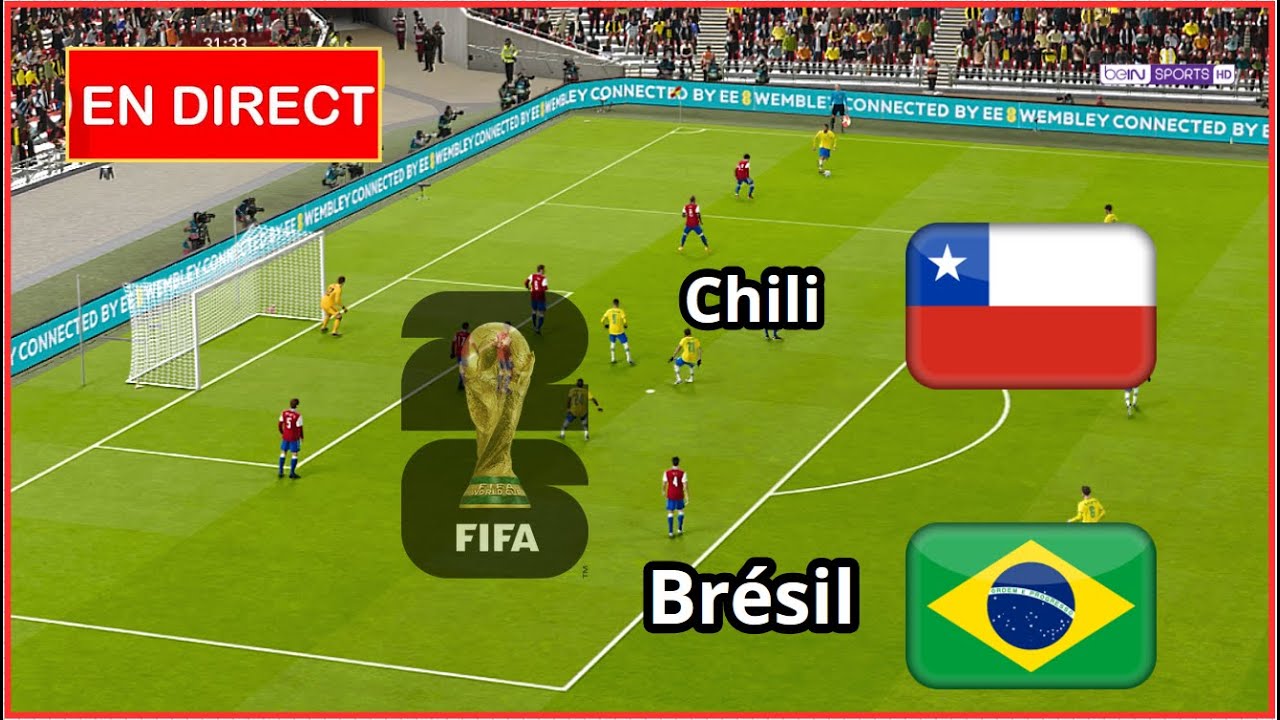 Brésil vs Chili en direct Éliminatoires de la Coupe du monde Simulation