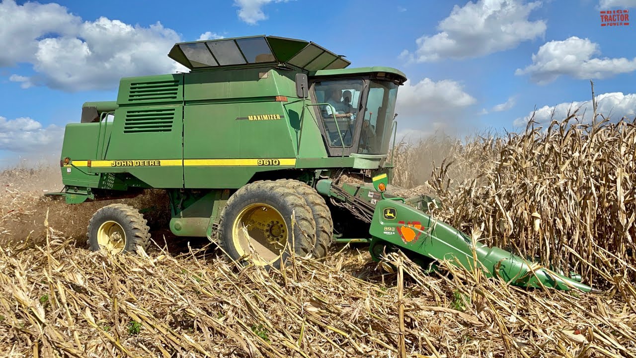 JOHN DEERE 9610 Combine Harvesting Corn YouTube