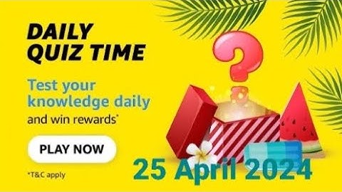 Amazon Daily Quiz Time | 25 April 2024 | ₹500 | Today Answers | Amazon Pay Balance | Answers | Win