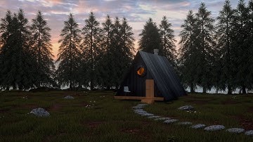Cinema 4D Making Cabin in the Woods with Forester Plugin - Octane Render Speed Art