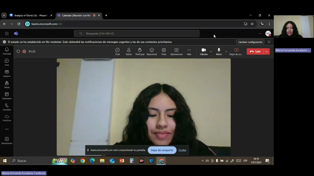 EF ANALYSIS OF GLORIA S A