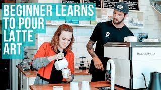 Watch A Beginner Barista Learning How To Pour Latte Art