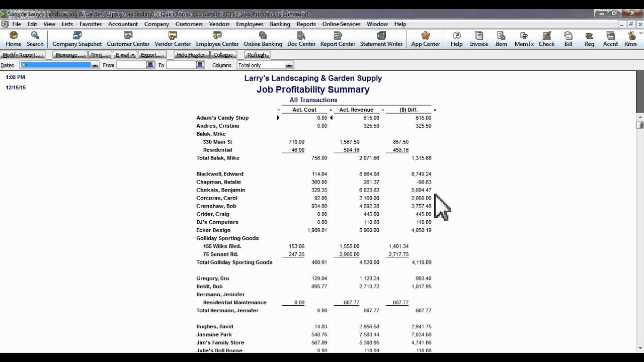 Creating Job Cost Reports in QuickBooks - YouTube
