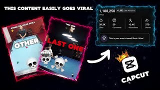 How to create viral Content : other vs last one | Skull edit | Capcut tutorial..!! 