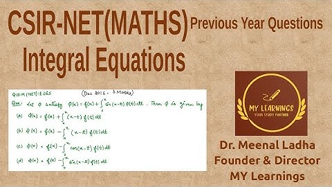 Non-homogeneous Integral equation, Question UGC NET (Q.ID.M(NET)IE26S)