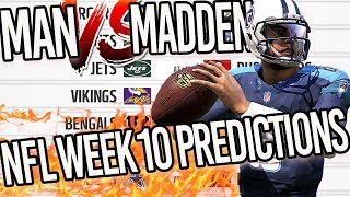 Predicting Every NFL Week 10 Winner | Man vs Madden 2017