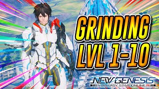 PSO2 NGS HOW TO GRINDING TO GET TO LEVEL 1-10 (Phantasy Star Online 2 New Genesis)