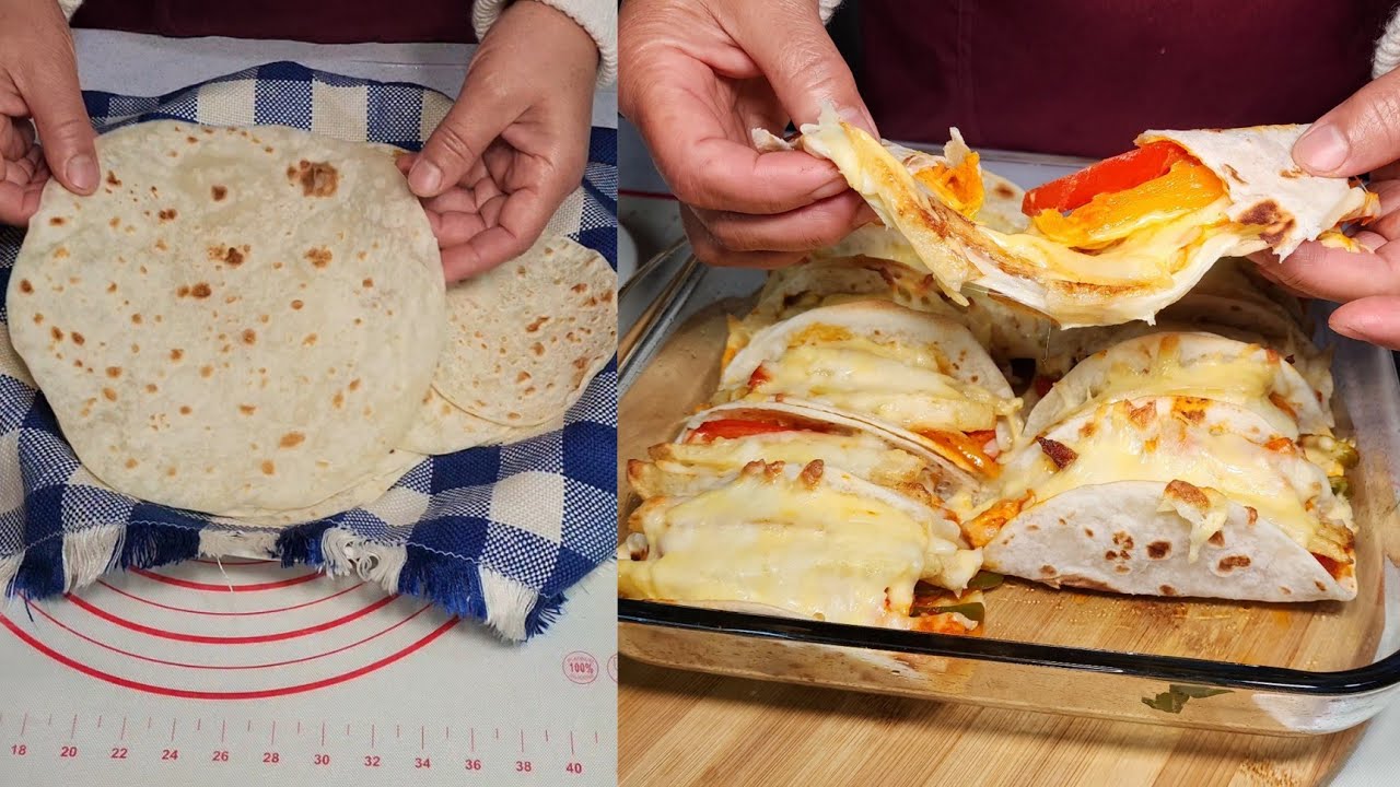 فطائر بخبز الطورتيلا مع الطريقة الصحيحة و الناجحة لتحضير خبز الطاكوس