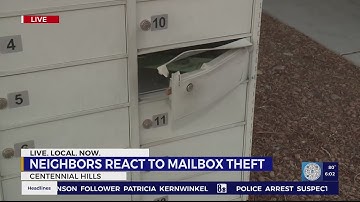 Neighbors react to mailbox theft