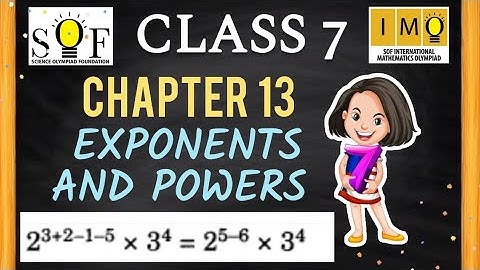 Class 7 IMO | Chapter 13 : Exponents and powers  | Maths Olympiad | Exponents & powers for class 7
