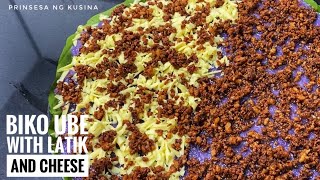 Ube Biko with Latik and Cheese