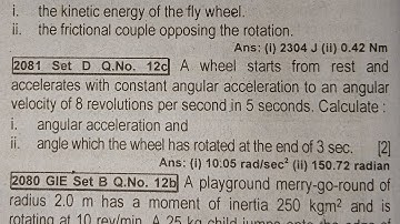 #2 A wheel starts from rest and accelerates with constant angular acceleration to an angular 
