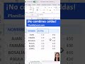 🔴 No combines celdas en Excel - Haz esto! #shorts