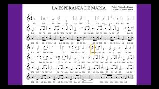 Partitura animada “La Esperanza de María”-Adaptación flauta dulce