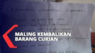 Terekam CCTV, Maling Kembalikan Barang Curian Via Ojek Online dan Minta Maaf