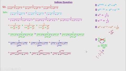 Indices Questions [part -1] Grade 9 and 10