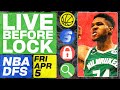 Nba dfs live before lock friday 4524  draftkings  fanduel nba lineups